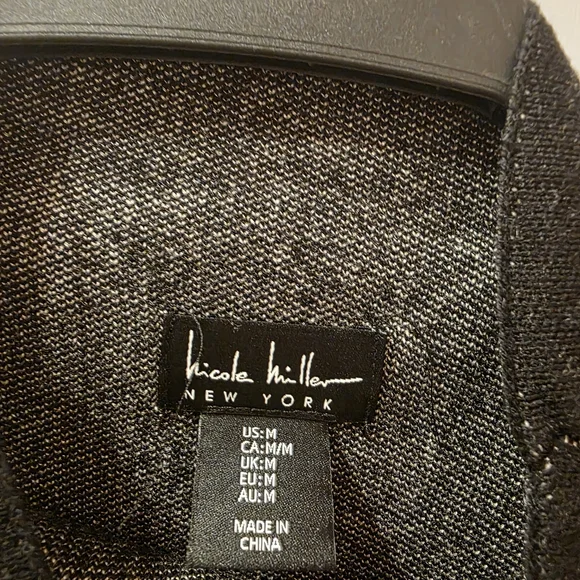 Nicole Miller Black and White Heart Sweater - Picture 2 of 3